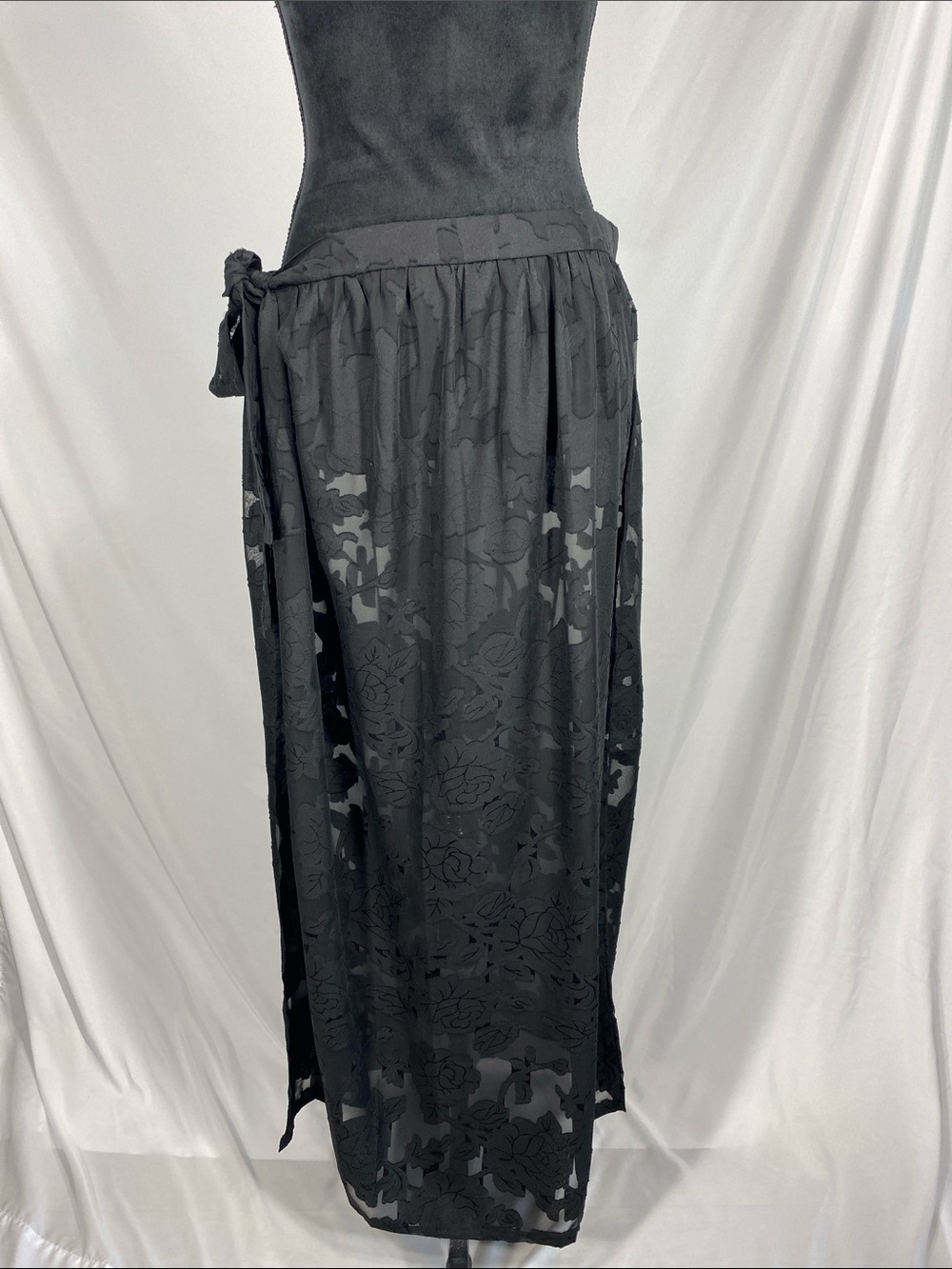 AIMAGE Black Sheer Lace Swimsuit Coverup Wrap Skirt Plus Size XL New Resort Wear